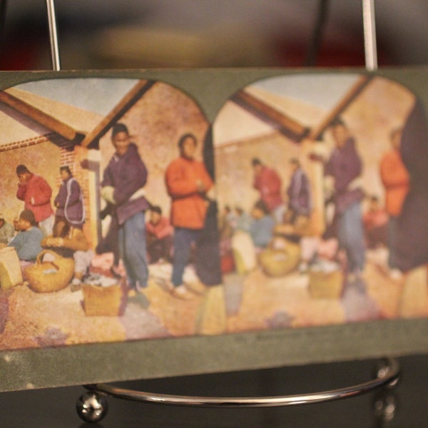 1905 Manchurian Merchants in Dainy - Russo-Japanese War T.W. Ingersoll Stereoscope Card