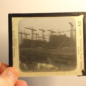Antique Belfast Shipbuilding Yards Magic Lantern Glass Slide