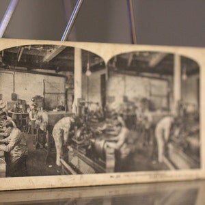 Antique The Electrotype Foundry - A Trip Through Sears, Roebuck & Co Stereoscope Viewer Card - Vintage Business Photography