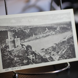 Ancienne Ruine Katz bei St. Goarshausen (Château de Katz près de St. Goarshausen) donnant sur le Rhin, carte postale allemande - Neuf