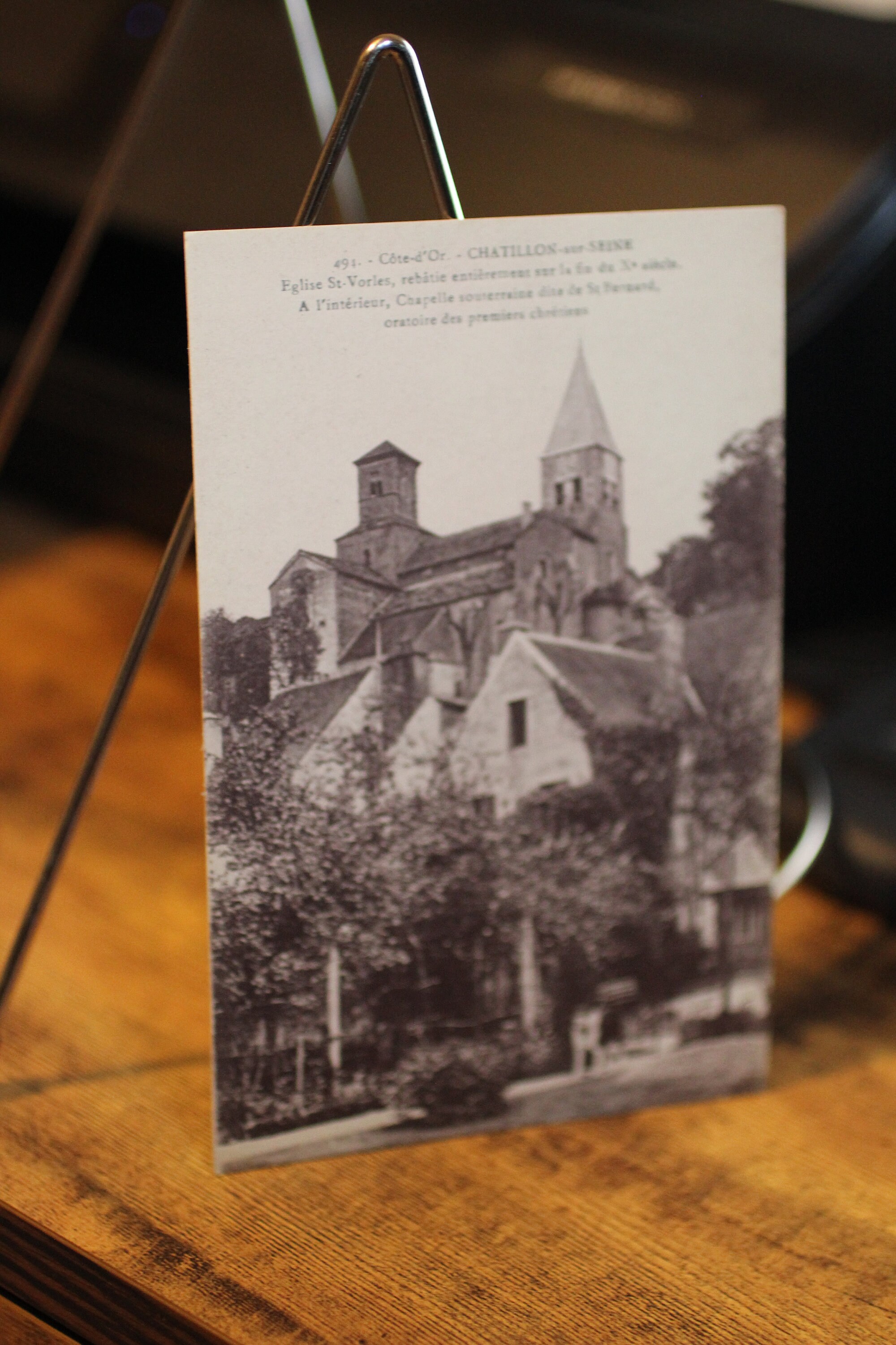 Antique St-Vorles Church in Chatillon-Sur-Seine, France Postcard - Unused