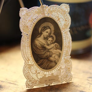 1879 Santa Maria in memoria del sacerdote d'oro Giubileo Carta di pizzo cattolico