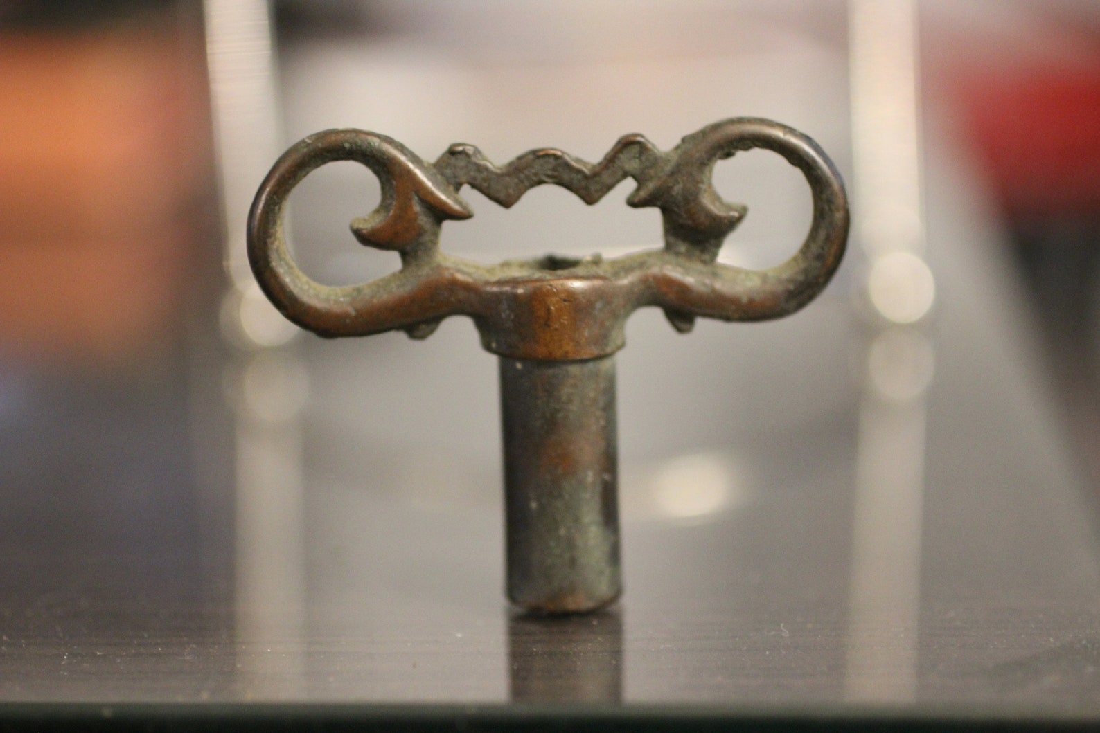 Antique Brass Clock Key Large Hexagon Hole Key Ornate Handle Etsy