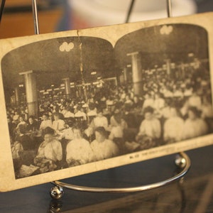 Antique Girl's Cafeteria - Een reis door Sears, Roebuck & Co Stereoscope Viewer Card - Vintage Business Fotografie