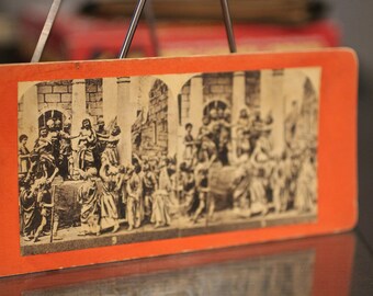 Carte stéréoscopique ancienne : Jésus condamné, Bavarian Publishing Co.