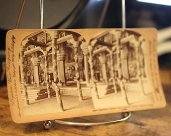 1901 Tanjore India Stereoscope Card: Mahratta Durbar Hall, Rajah's Palace