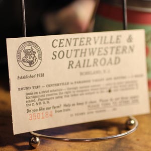 1960er Jahre Centerville & Southwesteren Eisenbahnticket - Roseland, New Jersey - Minture Eisenbahn - Becker Farm Eisenbahn