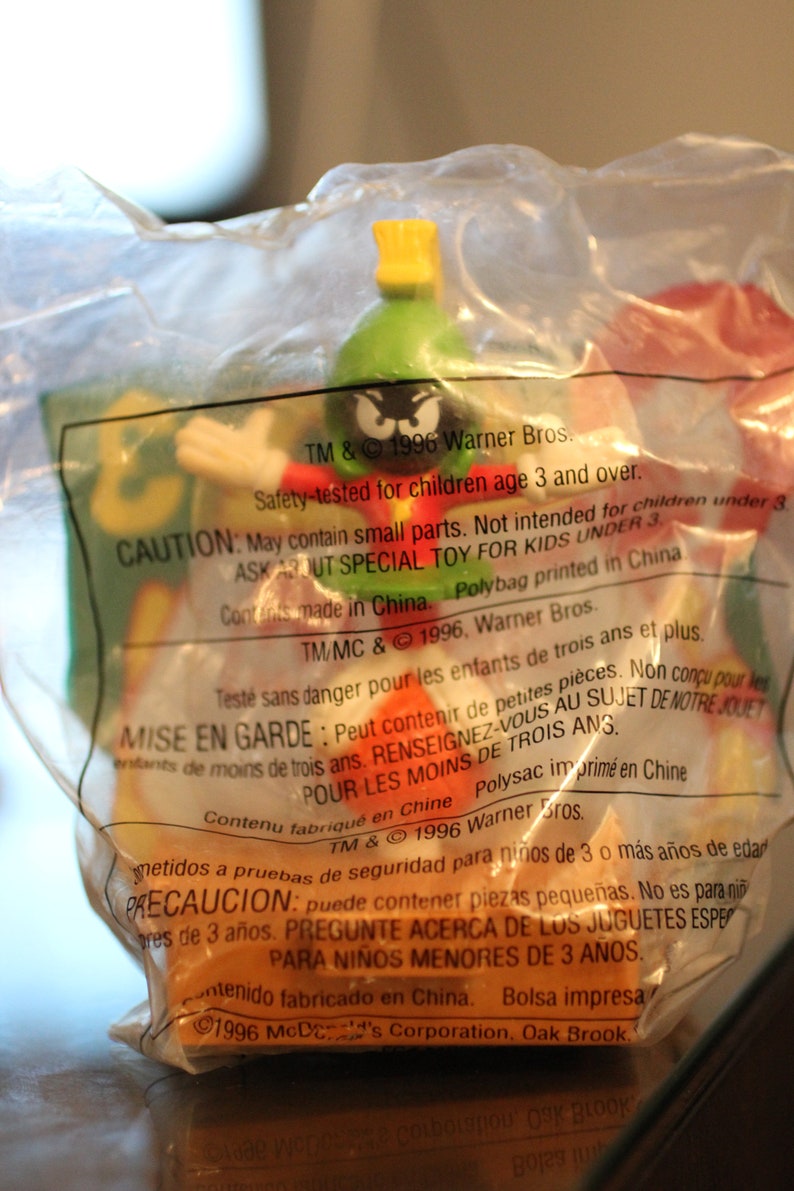 1996 Space Jam McDonalds Happy Meal Toy New In Package Marvin the Martian #3