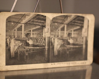 Prensa de impressão antiga - Uma viagem pela Sears, Roebuck & Co Cartão visualizador de estereoscópio - Fotografia de negócios vintage