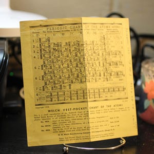 1956 Welch Vest-Pocket Chart of the Atoms - Vintage Periodic Table