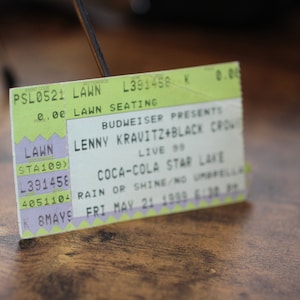 1999 Lenny Kravitz & Black Crowes Live 99 Ticket Stub - 21.Mai 1999 - Star Lake Amphitheater, Burgettstown, PA