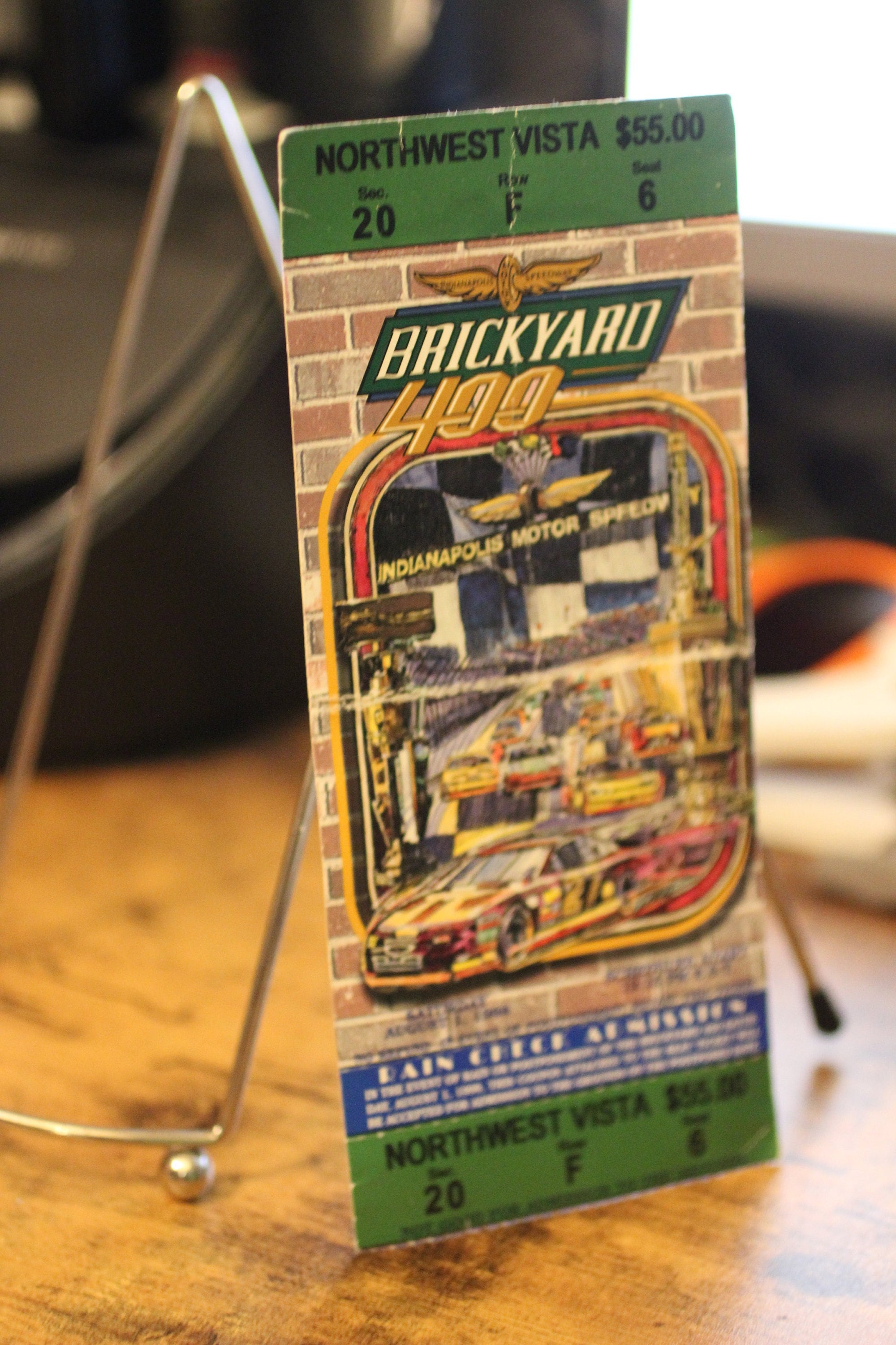 1998 Brickyard 400 Ticket Stub: Jeff Gordon Win, Vintage NASCAR