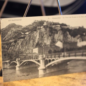 Antico Il ponte di Francia e Il Forte Rabot a Grenoble, Francia Cartolina - Inutilizzato