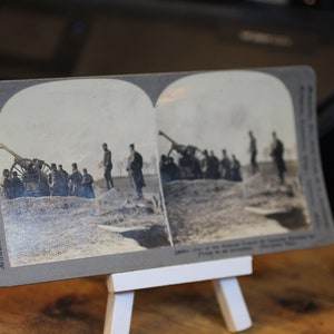 Antique French 75 Anti-Aircraft Cannon Stereoscope Card: Keystone View Company