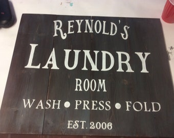 Custom Pallet Laundry sign, 24x24, rustic