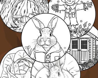 Rabbit Garden Coloring Pages Spring Inspired by Peter Rabbit