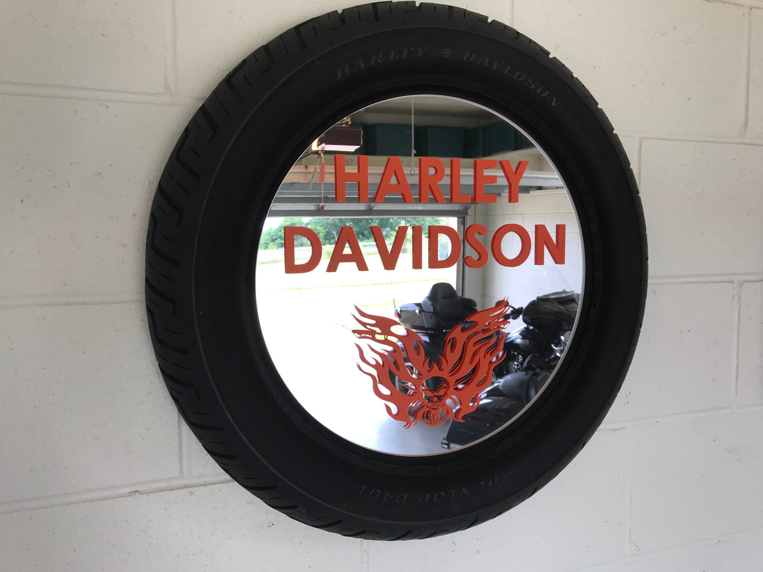 Motorcycle Tire Mirror Etsy