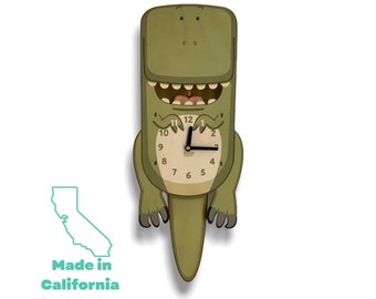 T-Rex Pendulum Clock | Dinosaur Nursery Decor | Kids Clock | Dino Clock | Dinosaur Kids Room Decor | Dinosaur Wall Art | Tyrannosaurus Rex