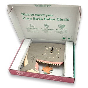 Shark Pendulum Clock - Wall Clock - Wall Decor for Baby Nursery or Kids Bedroom - Nautical Nursery - Ocean Animals - Shark Gift image 3