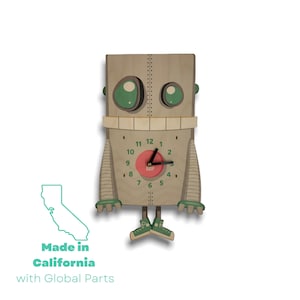 Robot Pendulum Clock | Kids Clock | Robot Wall Decor | Kids Room Decor | Robot Art | Wooden Robot Clock | Boy Nursery Decor | Robot Gift