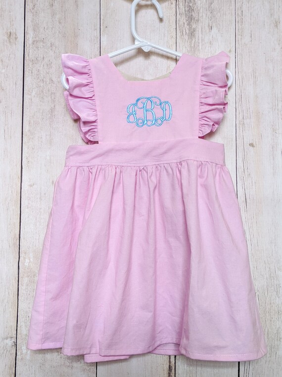 pale pink pinafore dress