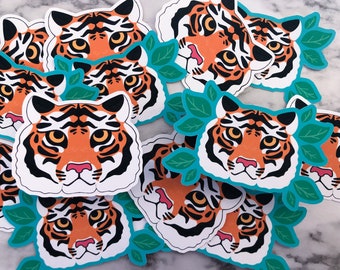 Tiger Sticker, Big Cat Sticker, Tiger Stationery, Cute Tiger Sticker, Tiger Face Sticker, Jungle Sticker, Animal Sticker, Wildlife Sticker