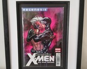 Storm and Cyclops Kissing Framed Comic Book, Astonishing X-Men #44 Valentine's Day, Wedding Gift