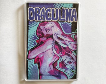 Draculina Thong Original Large Comic Book Fridge Magnet/Mini Frame, Unique Recycled Comic Book Gifts