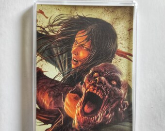 The Walking Dead Zombie Original Large Comic Book Fridge Magnet/Mini Frame, Unique Recycled Comic Book Gifts