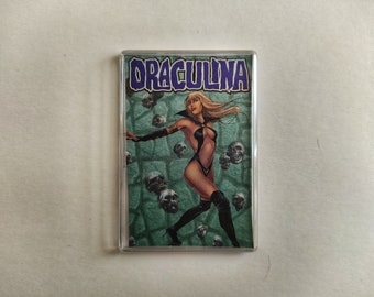 Draculina Colour Body 2 Original Large Comic Book Fridge Magnet/Mini Frame, Unique Recycled Comic Book Gifts