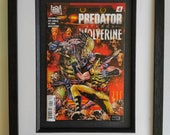 Predator Versus Wolverine Framed Comic Book.