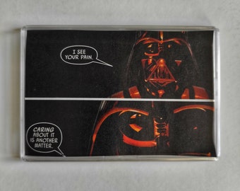 Darth Vader Pain Original Large Comic Book Fridge Magnet/Mini Frame, Unique Recycled Comic Book Gifts