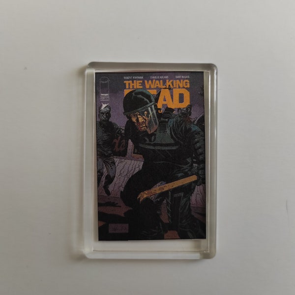 Walking Dead Riot Gear Original Comic Book Fridge Magnet/Mini Frame - Unique Recycled Comic Book, Unique Recycled Comic Book Gifts