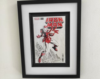 Iron Man #7 Framed Comic Book - Red and Black Superhero Wall Art