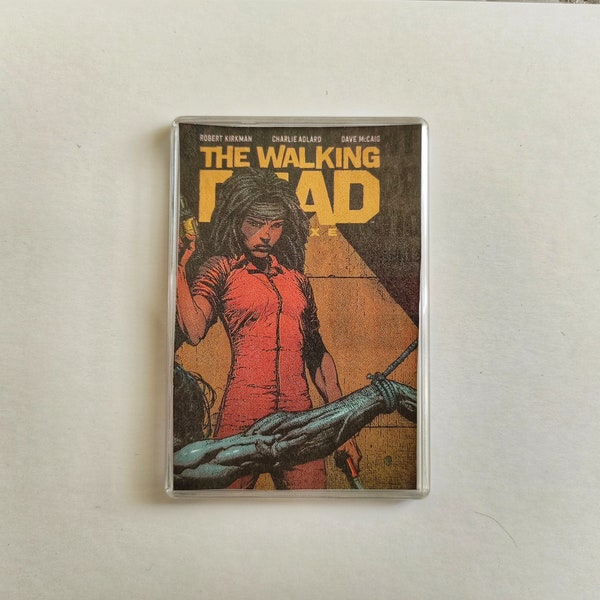 Walking Dead Cover Original Large Comic Book Fridge Magnet/Mini Frame, Unique Recycled Comic Book Gifts