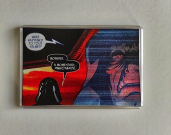 Star Wars Darth Vader and Emperor Original Large Comic Book Fridge Magnet/Mini Frame, Unique Recycled Comic Book Gifts