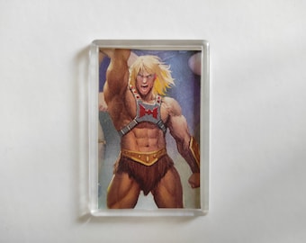He-Man Masters of the Universe Fridge Magnet Mini Frame , Unique Recycled Comic Book Gifts