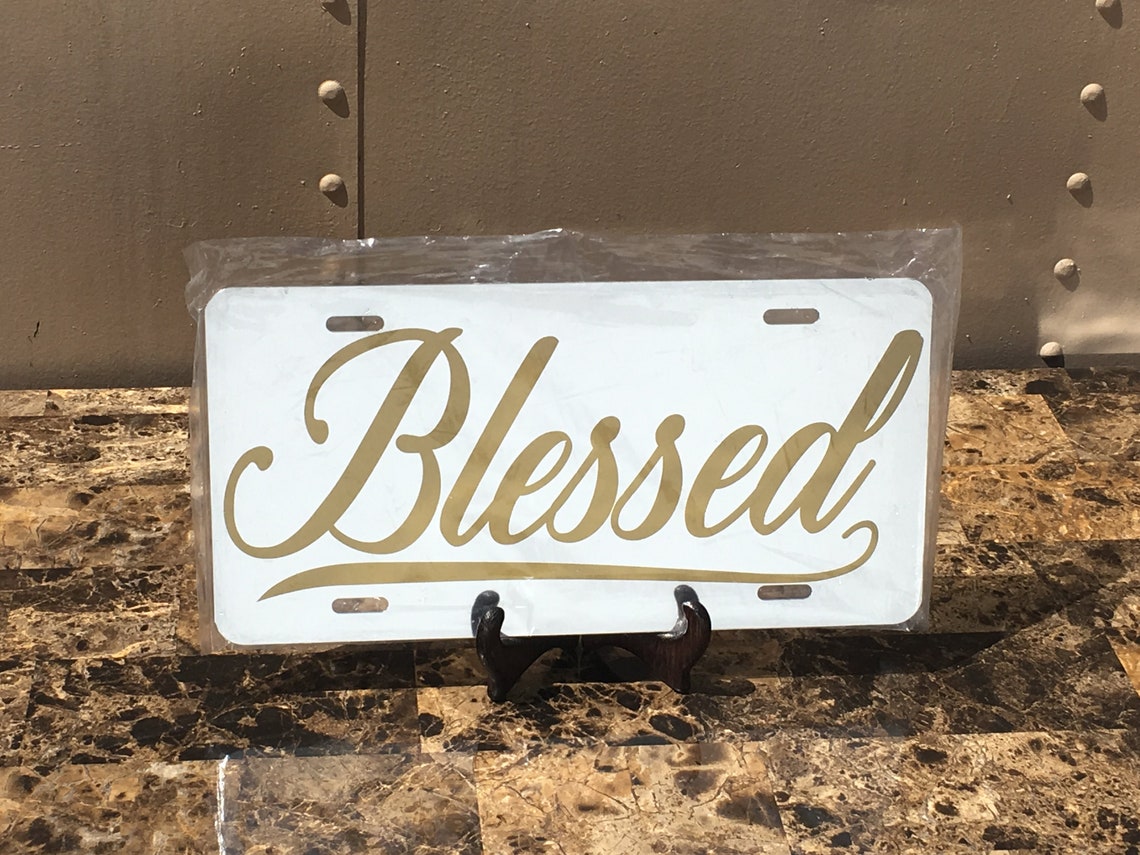 BLESSED Front License Plate Christian License Plate Etsy