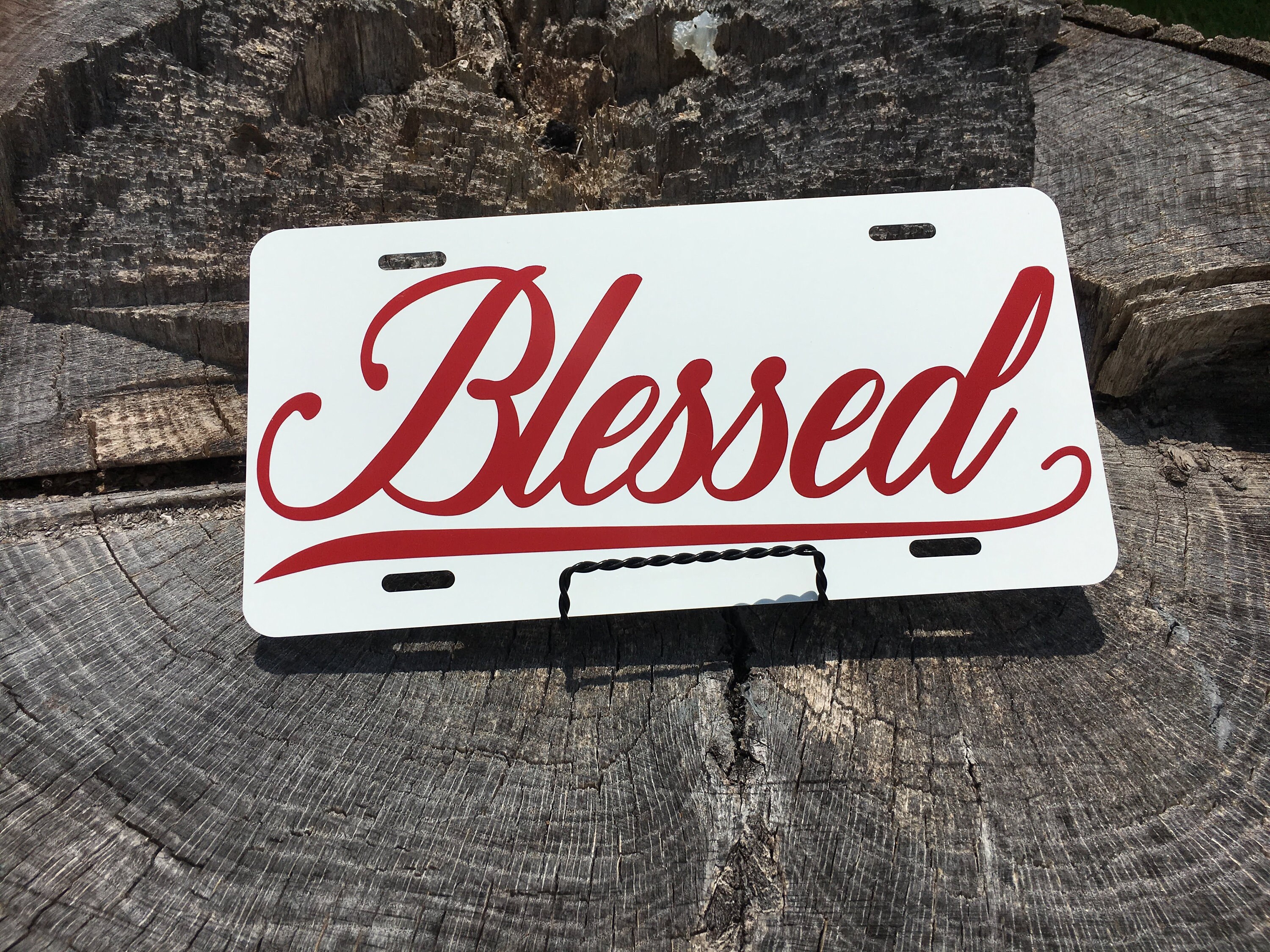 BLESSED Front License Plate Christian License Plate Etsy