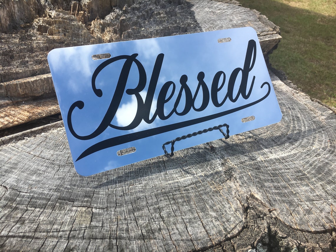 BLESSED Front License Plate Christian License Plate Etsy