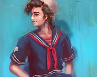 Steve Harrington Scoops Ahoy Art Print: Stranger Things Fanart