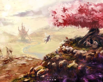 Dark Crystal Sanctuary Tree Art Print: Age of Resistance Fantasy Poster