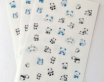 Cute Panda Planner Stickers - transparent - kawaii stationary
