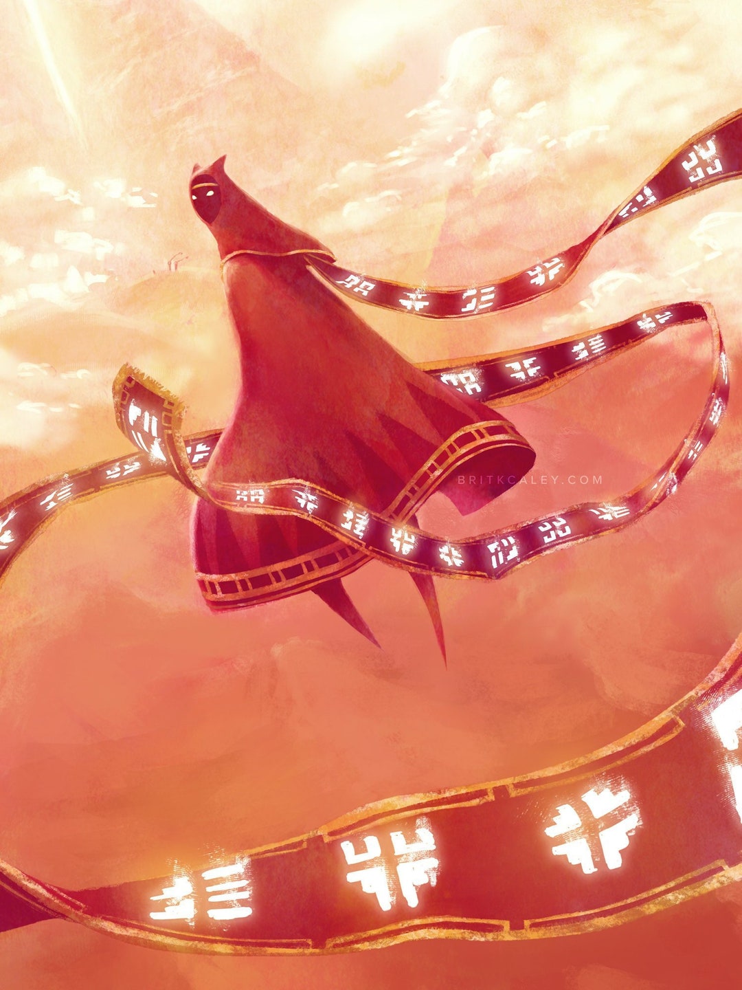 Journey the Game Fanart Red Cloak Traveler Companion Etsy