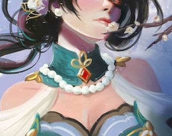 Ruan Mei - Honkai Star Rail - Poster - Print - Painting - Fanart - Wall Art - 8.5x11, 12x18