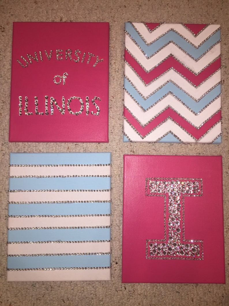 Custom College Canvas Set of 4: University of Illinois Iowa | Etsy