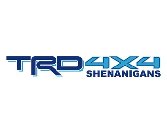 TRD 4x4 Shenanigans Bed Side Two Color Decals (Pair)