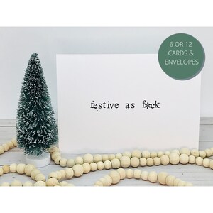 Funny Christmas Card Bundle - festif comme f*ck - Carte de Noël adulte, carte vierge, faite à la main, estampillée à la main