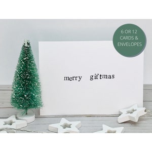 Drôle de carte de Noël Bundle - joyeux cadeauxmas - Carte de Noël adulte, carte vierge, estampillée à la main, faite à la main