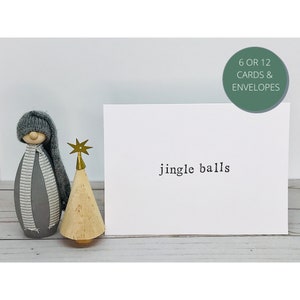 Drôle de carte de Noël Bundle - boules de jingle - Carte de Noël adulte, carte vierge, tamponnée à la main, faite à la main